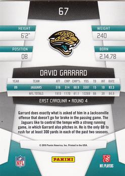 2010 Panini Certified #67 David Garrard  Back