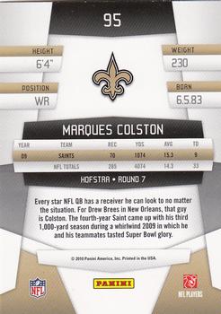 2010 Panini Certified #95 Marques Colston  Back