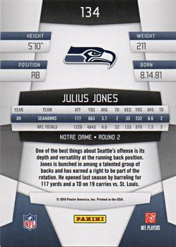 2010 Panini Certified #134 Julius Jones  Back