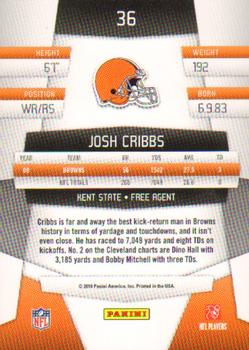 2010 Panini Certified #36 Josh Cribbs  Back