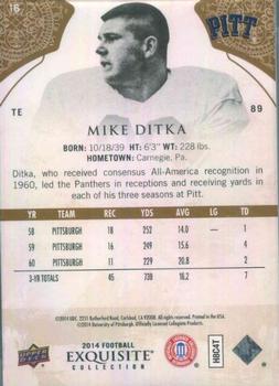 2014 Upper Deck Exquisite Collection #16 Mike Ditka Back