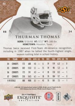 2014 Upper Deck Exquisite Collection #41 Thurman Thomas Back