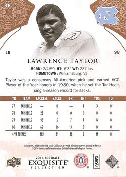 2014 Upper Deck Exquisite Collection #48 Lawrence Taylor Back