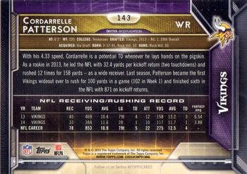 2015 Topps #143 Cordarrelle Patterson Back