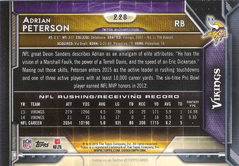 2015 Topps #228 Adrian Peterson Back