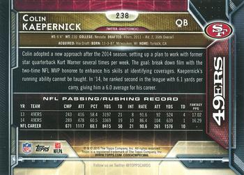 2015 Topps #238 Colin Kaepernick Back