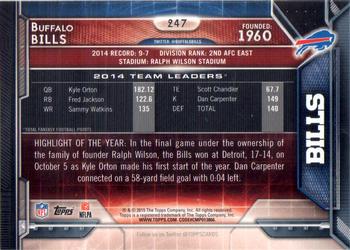 2015 Topps #247 Buffalo Bills Back