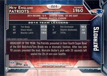 2015 Topps #264 New England Patriots Back