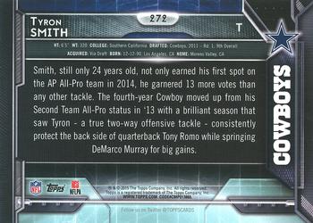 2015 Topps #272 Tyron Smith Back