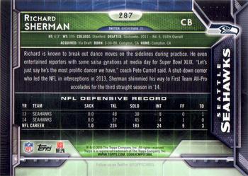 2015 Topps #287 Richard Sherman Back
