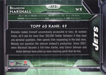 2015 Topps #373 Brandon Marshall Back