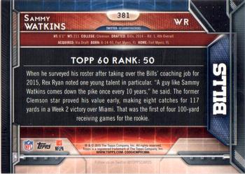 2015 Topps #381 Sammy Watkins Back