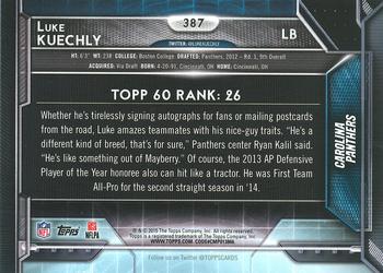 2015 Topps #387 Luke Kuechly Back