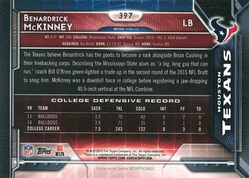 2015 Topps #397 Benardrick McKinney Back