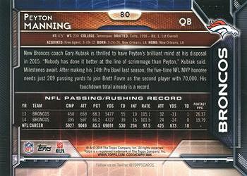 2015 Topps #80 Peyton Manning Back