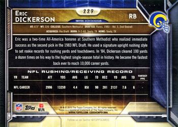 2015 Topps #229 Eric Dickerson Back