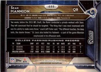 2015 Topps #499 Sean Mannion Back