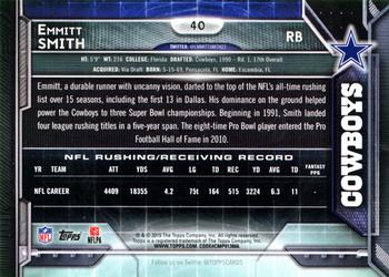 2015 Topps #40 Emmitt Smith Back