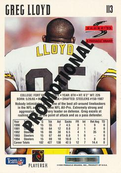 1995 Score - Promotional Backs #113 Greg Lloyd Back