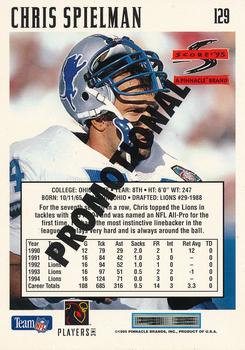 1995 Score - Promotional Backs #129 Chris Spielman Back