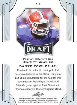2015 Leaf Draft #17 Dante Fowler Jr. Back