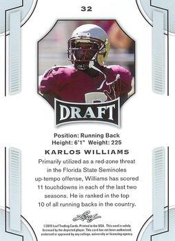 2015 Leaf Draft #32 Karlos Williams Back
