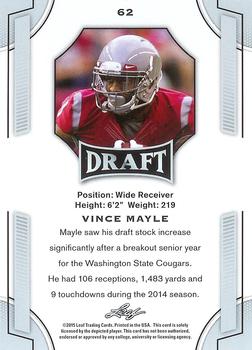 2015 Leaf Draft #62 Vince Mayle Back