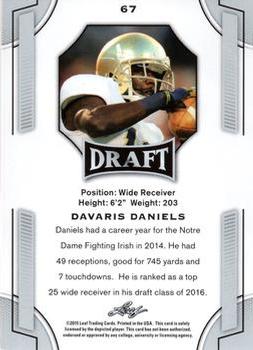 2015 Leaf Draft - Gold #67 Davaris Daniels Back