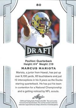 2015 Leaf Draft - Gold #80 Marcus Mariota Back