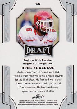 2015 Leaf Draft - Gold #69 Dres Anderson Back