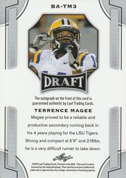 2015 Leaf Draft - Autographs #BA-TM3 Terrence Magee Back