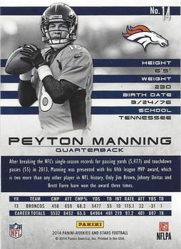 2014 Panini Rookies & Stars Longevity #14 Peyton Manning Back