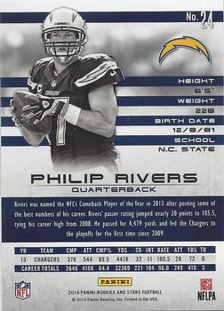 2014 Panini Rookies & Stars Longevity #24 Philip Rivers Back
