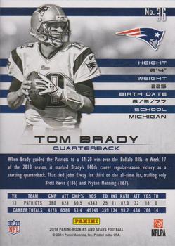 2014 Panini Rookies & Stars Longevity #36 Tom Brady Back