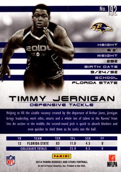 2014 Panini Rookies & Stars Longevity #192 Timmy Jernigan Back