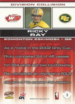 2003 Pacific  CFL - Division Collision #3 Ricky Ray Back