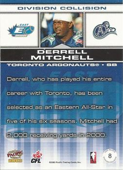 2003 Pacific  CFL - Division Collision #8 Derrell Mitchell Back