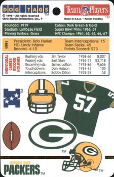 1992 Chris Martin Enterprises Dog Tags #9 Green Bay Packers Back