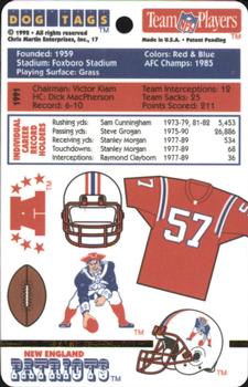 1992 Chris Martin Enterprises Dog Tags #17 New England Patriots Back