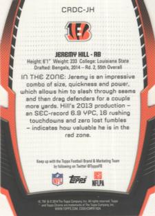 2014 Topps Chrome Mini - Rookie Die Cuts #CRDC-JH Jeremy Hill Back
