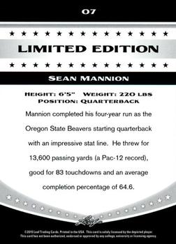 2015 Leaf Draft Limited Edition #7 Sean Mannion Back
