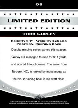 2015 Leaf Draft Limited Edition #8 Todd Gurley Back