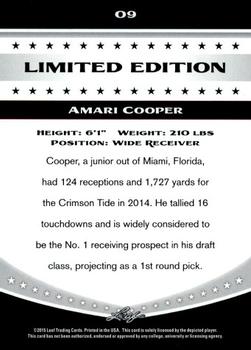 2015 Leaf Draft Limited Edition #9 Amari Cooper Back