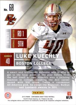 2015 Panini Contenders Draft Picks #68 Luke Kuechly Back