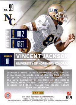 2015 Panini Contenders Draft Picks #99 Vincent Jackson Back