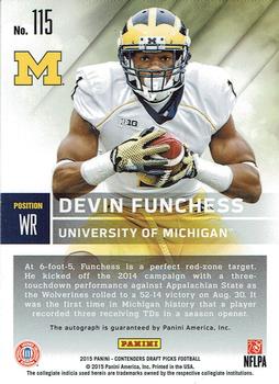 2015 Panini Contenders Draft Picks #115a Devin Funchess Back