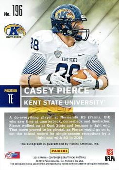 2015 Panini Contenders Draft Picks #196 Casey Pierce Back