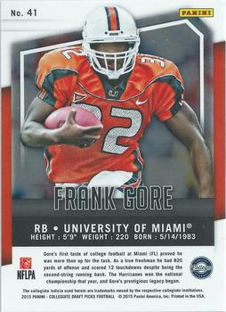 2015 Panini Prizm Collegiate Draft Picks #41 Frank Gore Back
