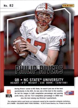 2015 Panini Prizm Collegiate Draft Picks #82 Philip Rivers Back