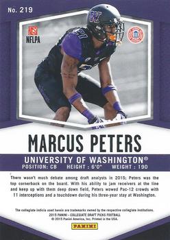 2015 Panini Prizm Collegiate Draft Picks #219 Marcus Peters Back